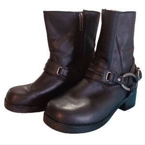 Harley-Davidson Motorcycle Women's Christa Harness Black Leather Boots Size 7.5